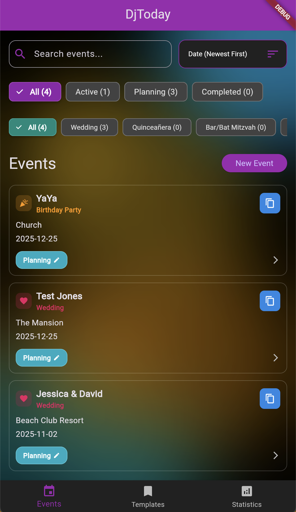 Event Dashboard